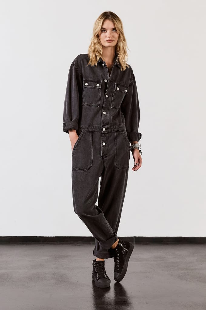 Mikuta The Black Denim Jumpsuit Taglia: S | Tute Outlet | Donna | Nero