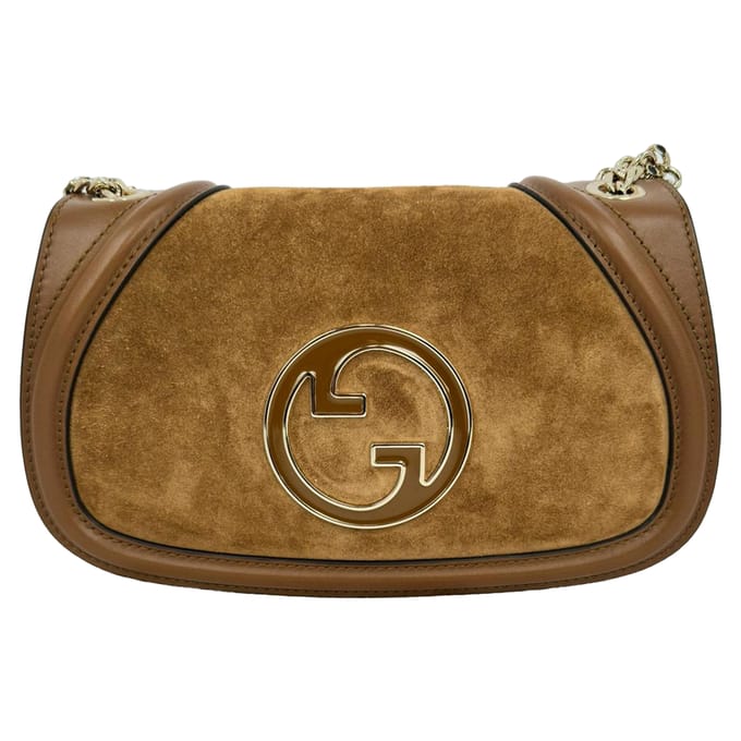 Gucci Blondie Kleine Schoudertas in Bruin Suède