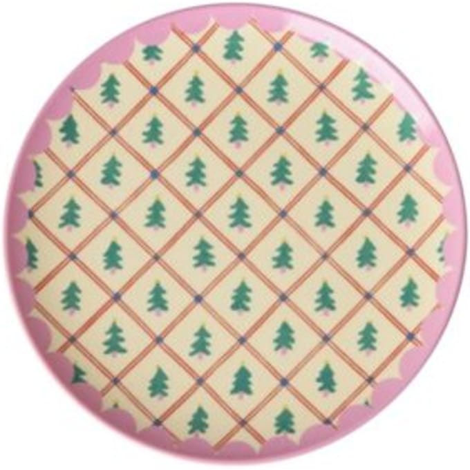Rice melamine dessert bord kerstbomen