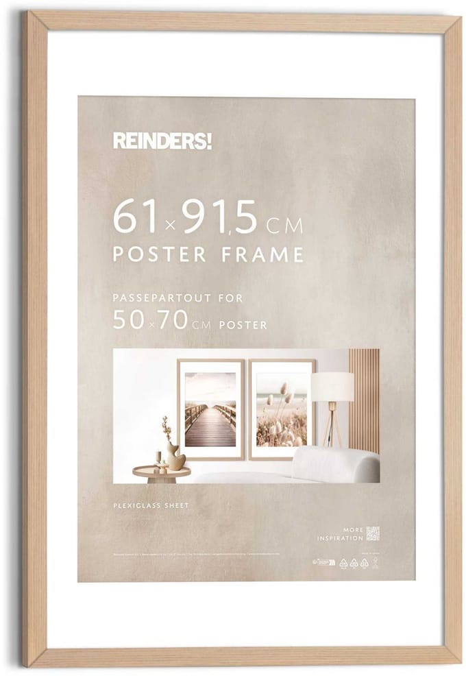 Wissellijst hout Poster 61x91,5 Beuken Hout - REINDERS
