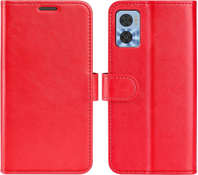 MobyDefend Hoesje - Geschikt voor Motorola Moto E22 / E22i - Wallet Book Case (Sluiting Achterkant) - Rood