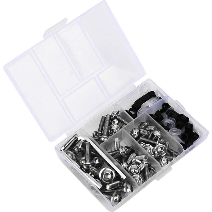 Kit de 158 clés universelles pour boulons de carénage et joints de moto, accessoires argentés