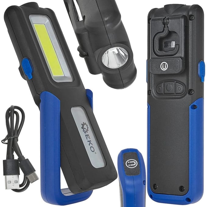 GEKO Workshop lamp - magnetisch en verstelbaar - LED COB 5W + 3W - powerbank functie - 2000mAh - IP44