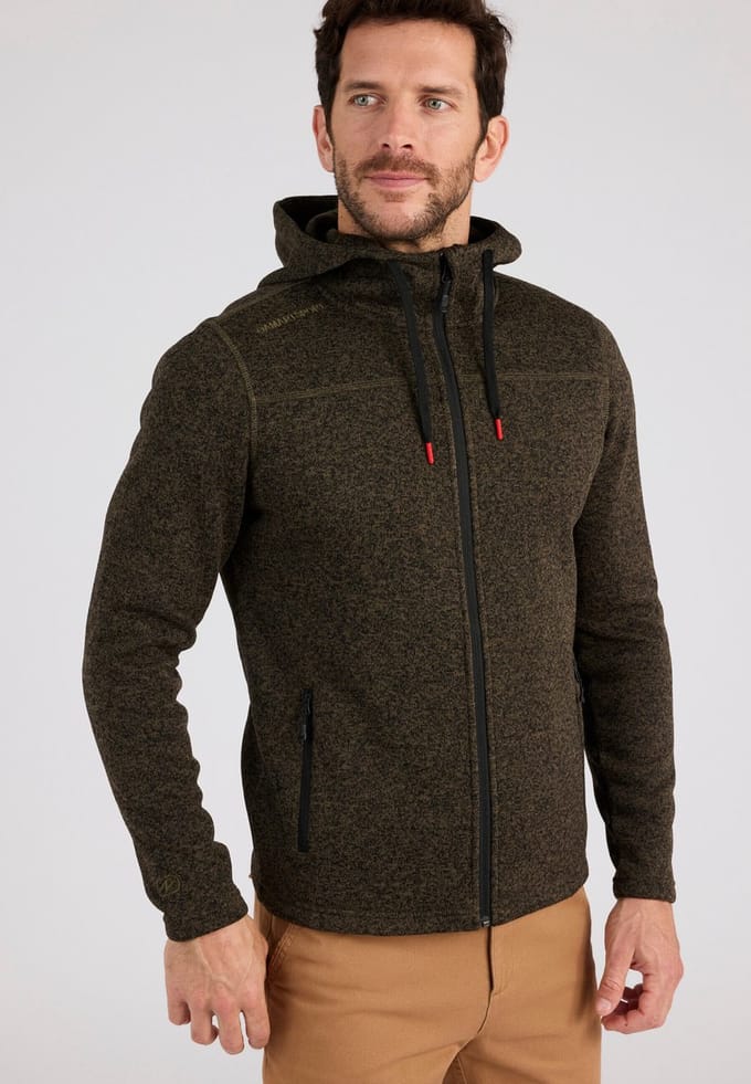 Damart - Fleecejack met capuchon Thermolactyl - Heren - Groen - (94-101) M