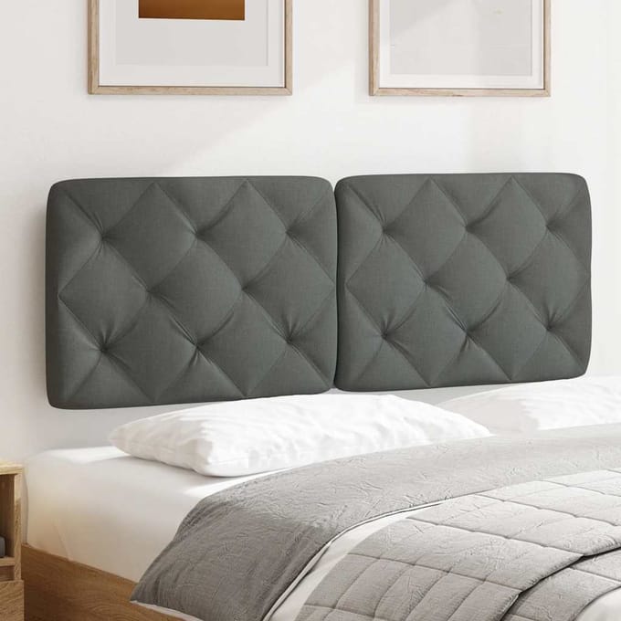 vidaXL - Hoofdbordkussen - 140 - cm - stof - donkergrijs