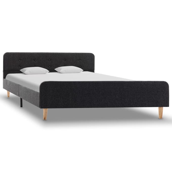 vidaXL - Bedframe - jute - donkergrijs - 160x200 - cm