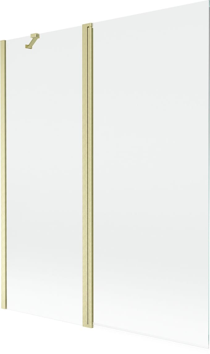 Mexen Mist douchewand 2-delig 140 x 150 , transparant, geborsteld goud - 8A9-140-011-55-00