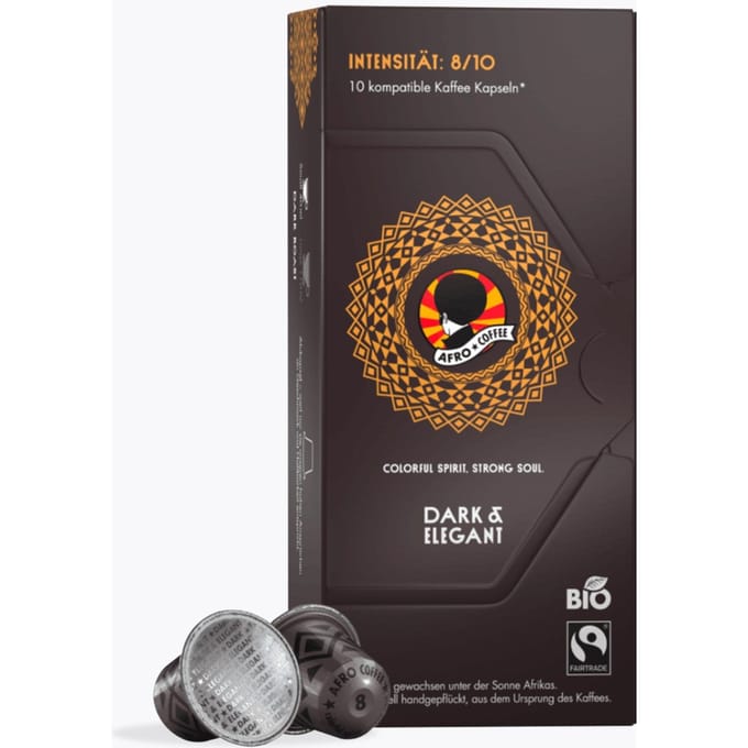Afro Coffee 10 Koffiecapsules Dark & Elegant Bio