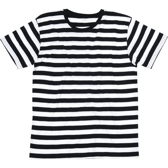 Mantis Heren Gestreept T-shirt L wit/zwart