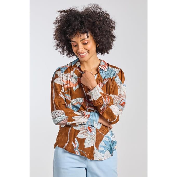 DIDI Dames Blouse Sable Brown Daydream print maat 36