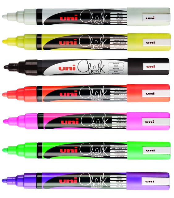 Krijtstift Uni-ball chalk rond 1.8-2.5mm lichtblauw