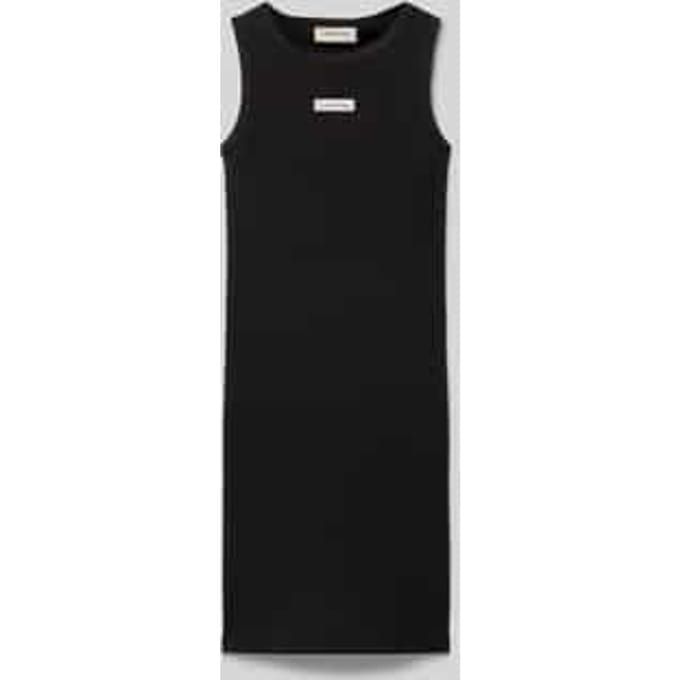 Jurk in riblook met labelstitching