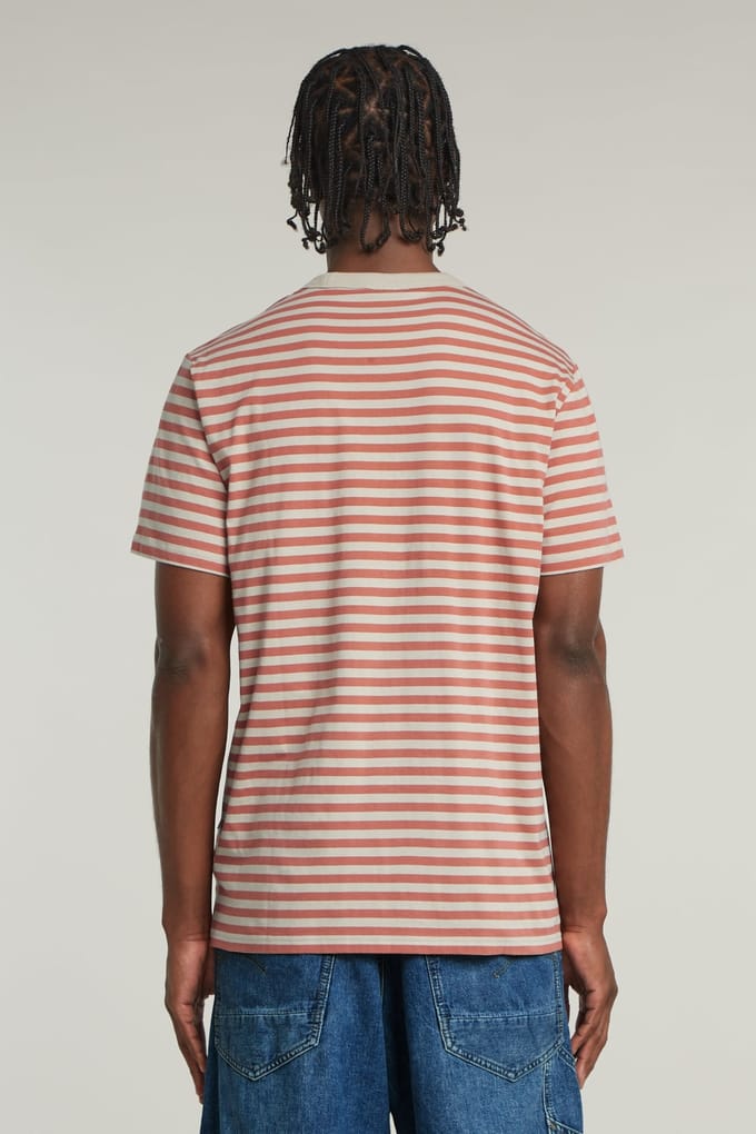 G-Star Nifous Stripe R T Dk Brick/etruscan Red Stripe Taglia: S | Magliette basic Outlet | Uomo | Rosso