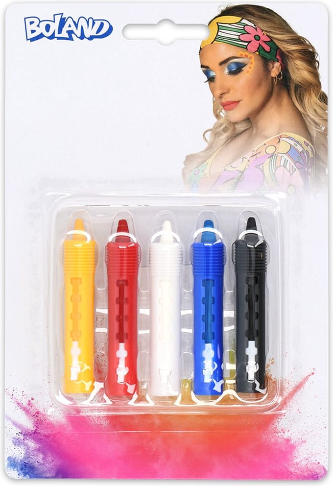 Boland - Set 5 Schminkstiftenen - - Schminkstiften - Carnaval, Themafeest, Kinderfeestje -