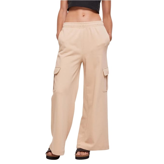 Hoog getailleerde cargo broek met wijde pijpen dames Urban Classics Terry