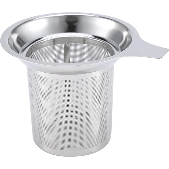 Infuseur à thé en maille d'acier inoxydable Passoire à tasse réutilisable Filtre à épices en feuilles en vrac white