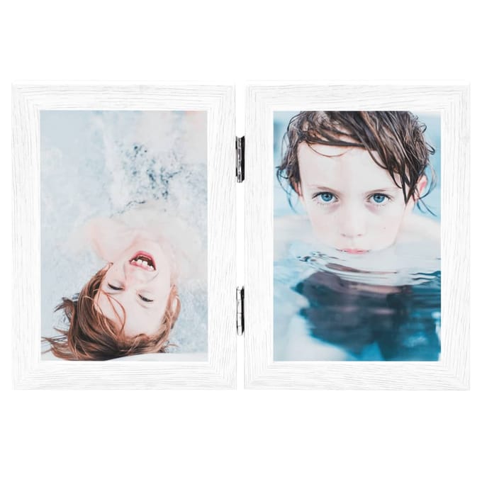 vidaXL - Fotolijst - tweeluik - 2x(13x18 - cm) - wit