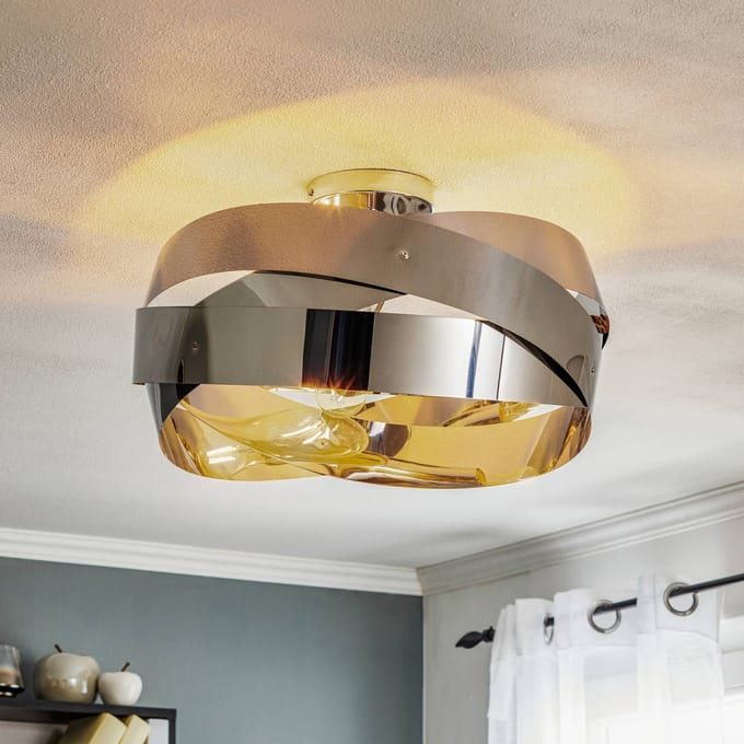 Domiluce Plafondlamp Tornado chroom-nikkel 50cm