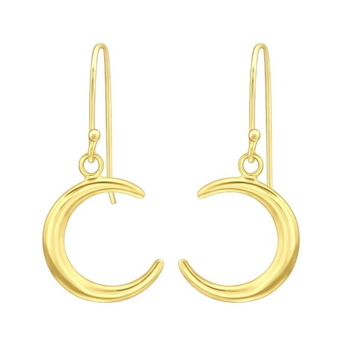 Montebello Oorbellen Dolly Gold - 925 Zilver E-Coating - Maan - 12x23mm