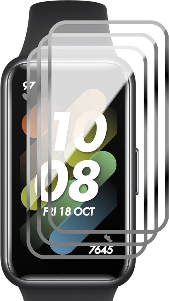 Screenprotector geschikt voor Huawei Band 7 - 3x Full Screen Protector PET FlexGuard