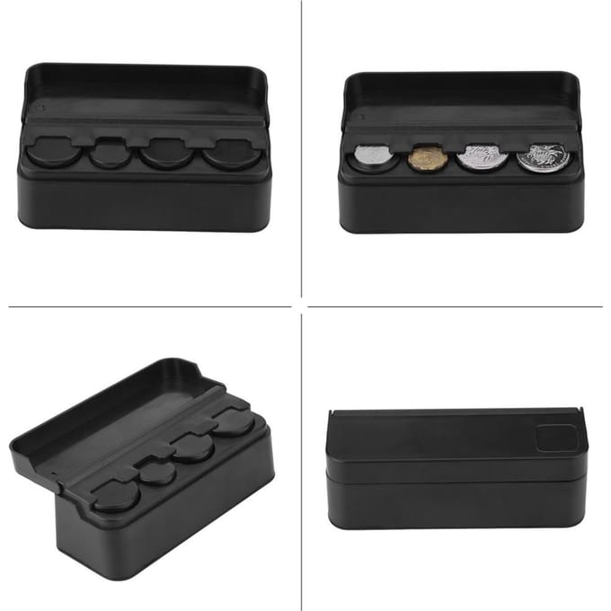 Universele Auto Interieur Plastic Muntendoos Opbergdoos Houder Wisselgeld Container Organizer Zwart black