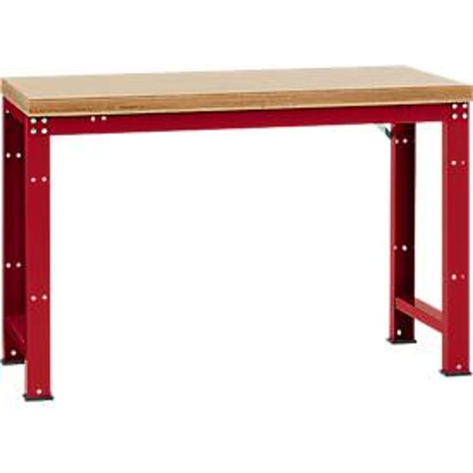 Manuflex werkbank Profi standaard, Tafelblad multiplex B 1500 x D 700, robijnrood