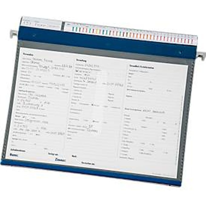 BOI hangmap PMH2R, DIN A4, ringmechaniek, B 347 x H 270 mm, blauw, 10 stuks