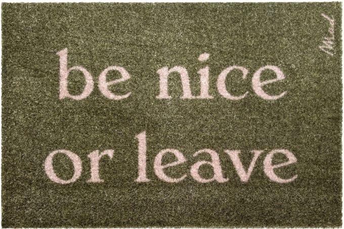 Mad About Mats - JANE - BE NICE OR LEAVE - deurmat - schoonloop/scraper - wasbaar - 50x75cm