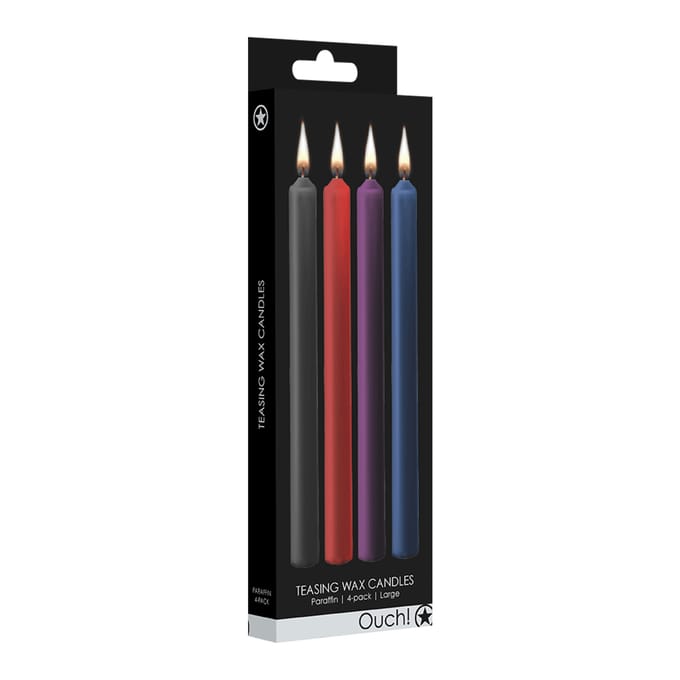Teasing Wax Candles Large - Parafin - 4-pack - Mixed Colors