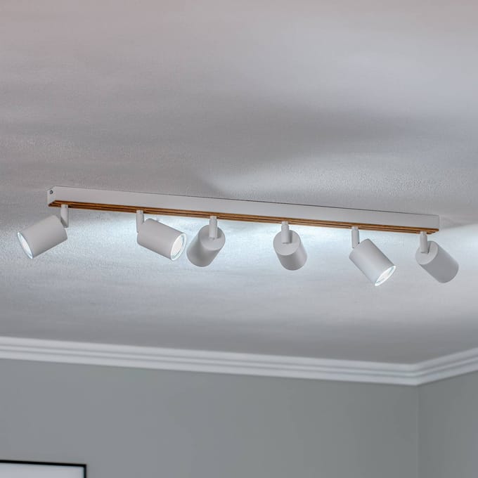 Envostar Tino plafondspot 6-lamps wit/hout