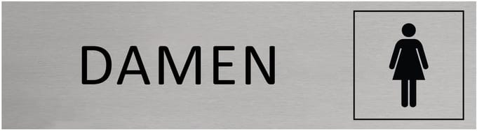 CombiCraft Aluminium Deurbordje "Damen " 165x45mm met tape