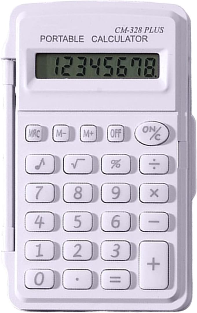 Mini Rekenmachine - Draagbare Calculator - Dagelijkse Berekeningen - Met Beschermhoes - Compact Formaat - Zwart