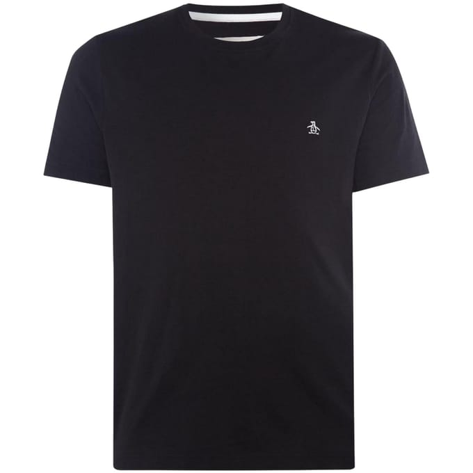 Original Penguin Heren Pin Point Geborduurd T-Shirt (Zwart)