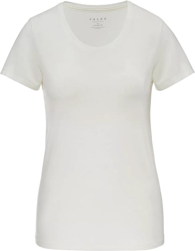FALKE Daily ClimaWool Crew Neck sneldrogend wol lyocell top van onderlaag dames wit - maat S
