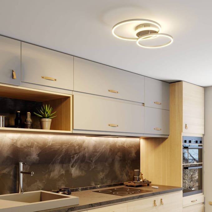Lindby Smart LED plafondlamp Edica, 58 cm, Tuya, CCT