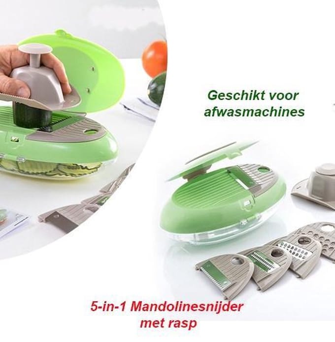 5-in-1 Mandolinesnijder met rasp – Mandoline keukensnijder -