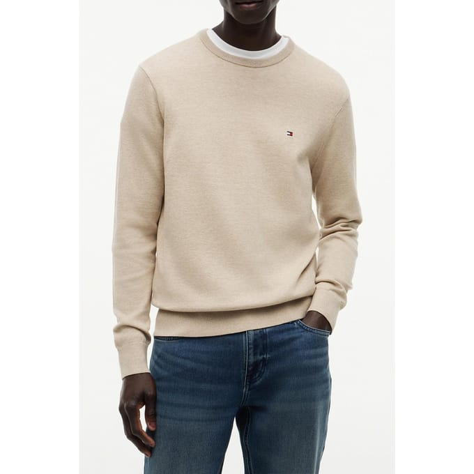 Tommy Hilfiger Essential Seasonal Cotton Batique Khaki Heather Taglia: S | Maglioni a maglia Outlet | Uomo | Marrone