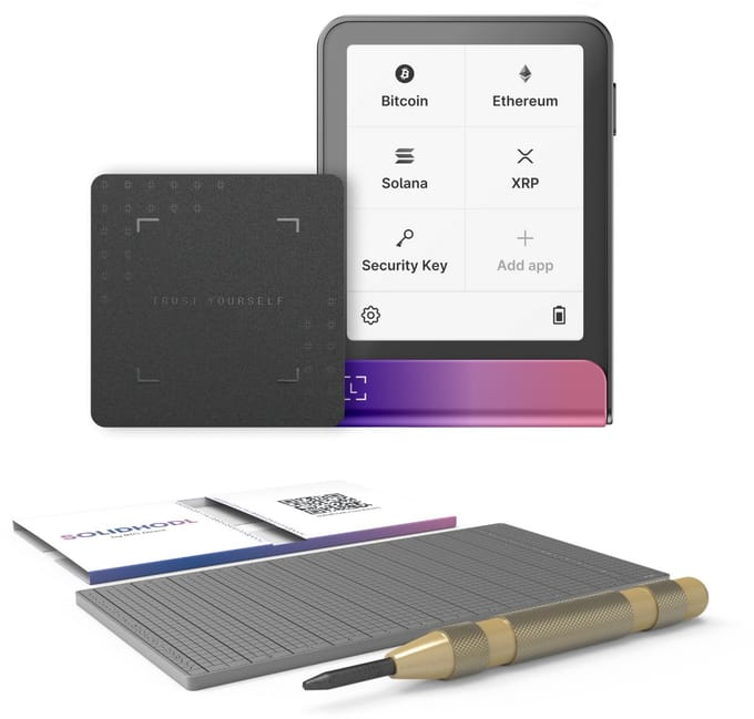 Ledger Flex Crimson Magenta + SOLIDHODL backup - voordeelbundel