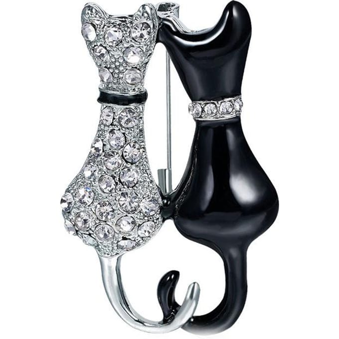 High-End Exquise Mode Kat Dier Broche Corsage Multifunctionele Zijden Sjaal Gesp Kleding gray