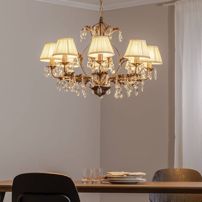 ONLI Kroonluchter Karen 8-lamps brons