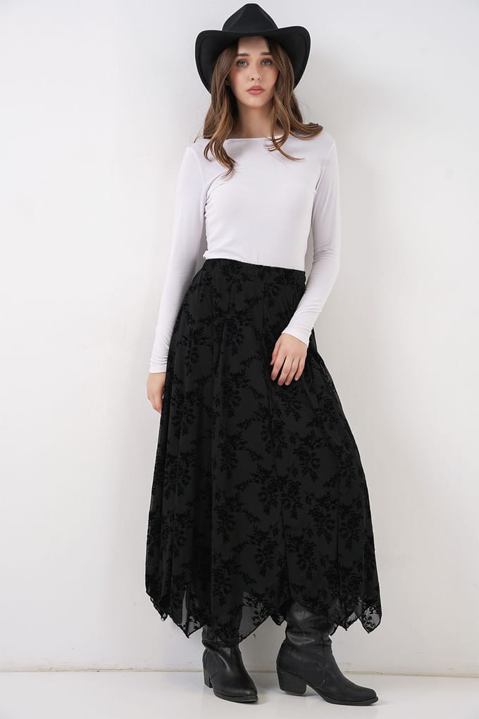 Hoge Taille Bloemen A-Lijn Maxi Rok