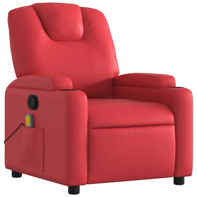 vidaXL - Massagestoel - verstelbaar - kunstleer - rood