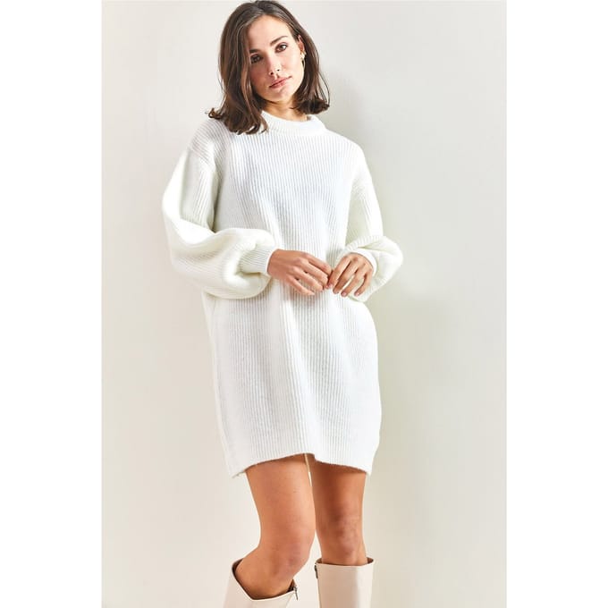 Textured Brei Jurk