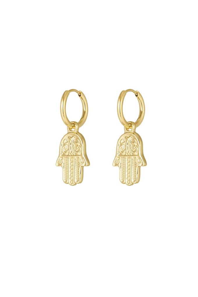 Oorbellen magic hand - Goud
