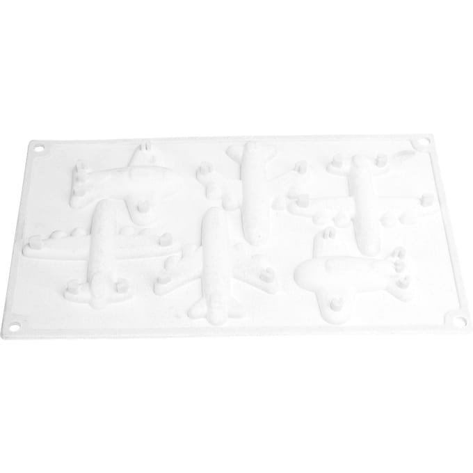 Moule 6 Grilles Forme Avion Silicone Moule de Cuisson Chocolat Décoration Gâteau pour Cuisine Maison white