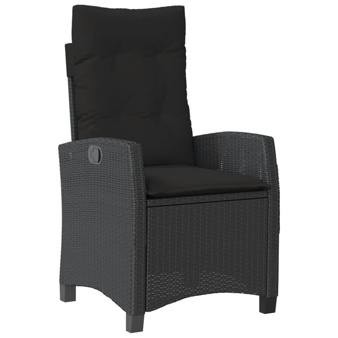 vidaXL - 5-delige - Tuinset - met - kussens - poly - rattan - zwart