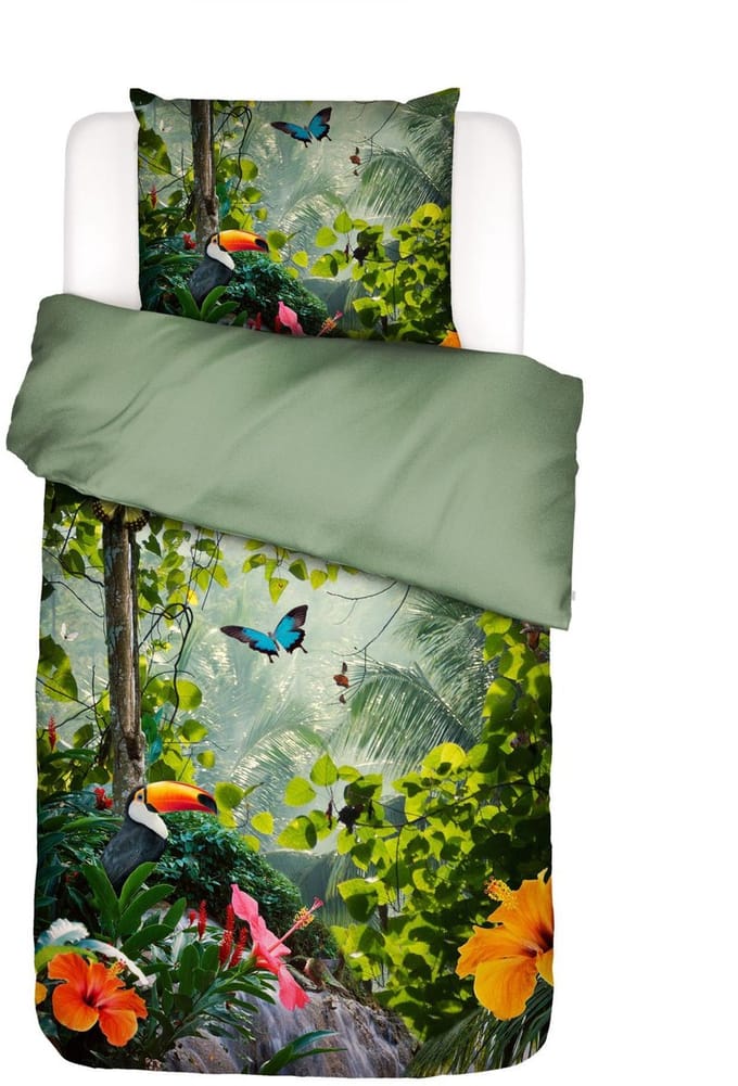 Essenza Gabriel Dekbedovertrek Groen - Eenpersoons – 140x200/220 cm