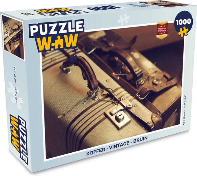 Puzzel Koffer - Vintage - Bruin - Legpuzzel - Puzzel 1000 stukjes volwassenen