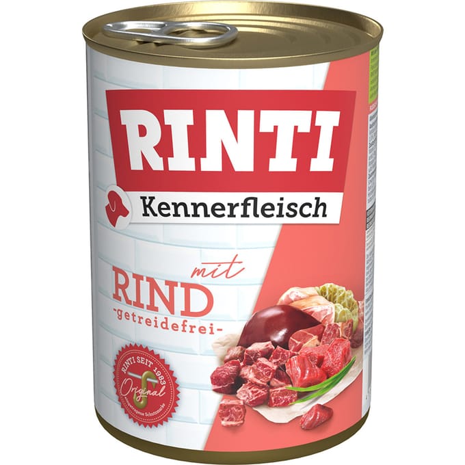 6x400g Rinti "Kennerfleisch" Rund (origineel) Hondenvoer