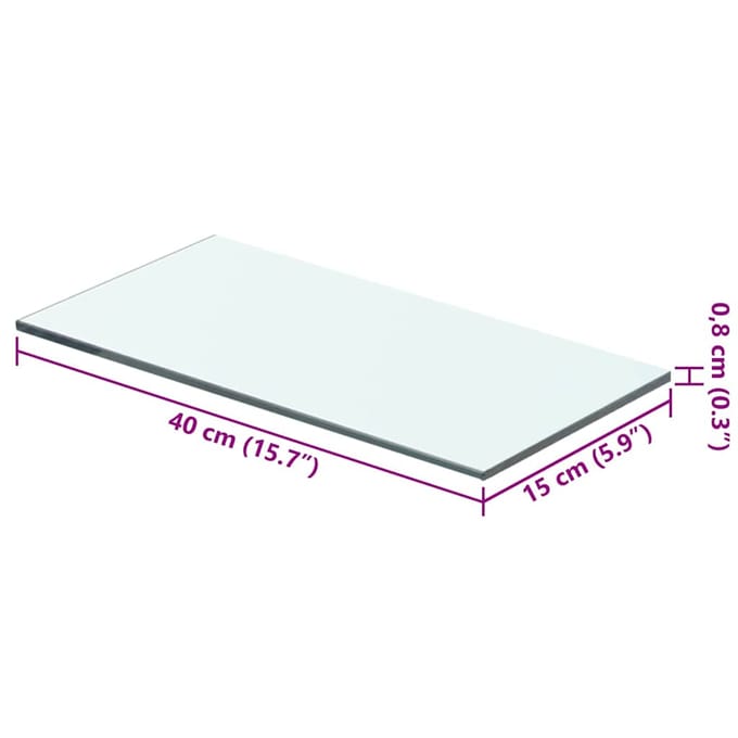 vidaXL - Wandschap - transparant - 40x15 - cm - glas